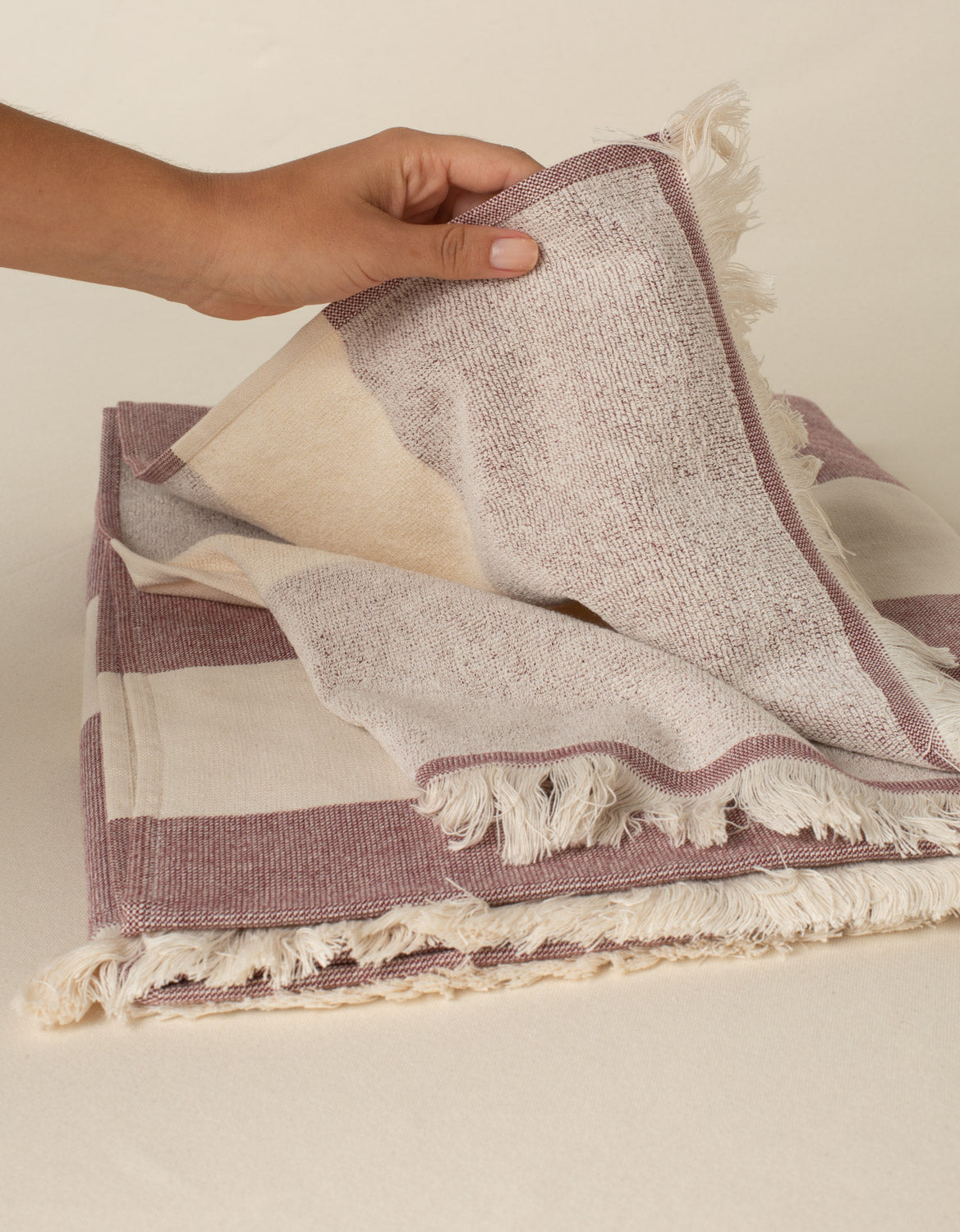 Fouta de Praia Listras Bordô