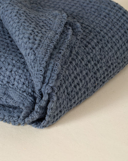 Peseira Favo na cor Stonewashed Blue - 100 x 150 cm