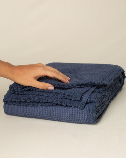 Peseira Favo Mini na cor Azul Marinho - 100 x 150 cm