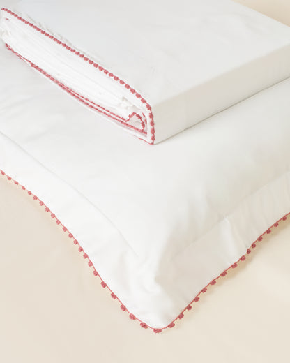 Jogo de Lençol Elba 300 fios com Bordado na cor Rosa Antigo - King