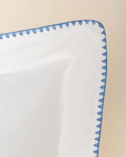 Jogo de Lençol Sardenha 300 Fios com Bordado na cor Azul Jeans - Queen