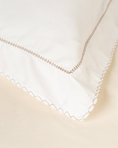 Jogo de Lençol Alassio com Bordado na cor Café - King