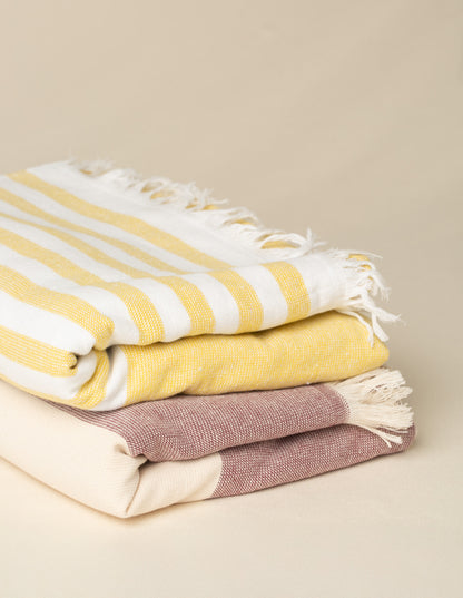 Fouta de Praia Listras Bordô