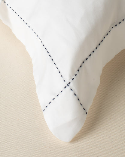 Jogo de Lençol Lipari com Bordado na cor Azul Marinho - Solteiro