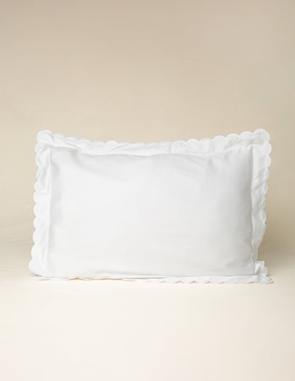 Fronha Salina 300 fios com Bordado na cor Branca