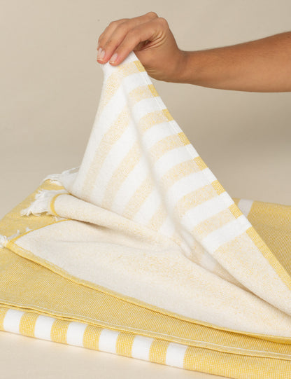 Fouta de Praia Listras Cúrcuma
