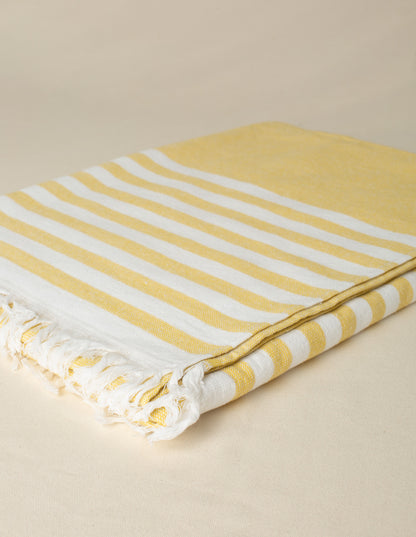 Fouta de Praia Listras Cúrcuma