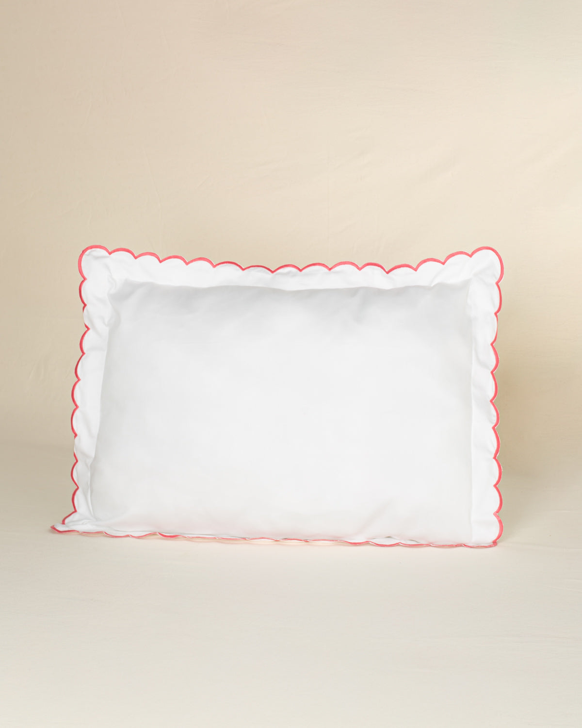 Fronha Salina 300 fios com Bordado na cor Rosa