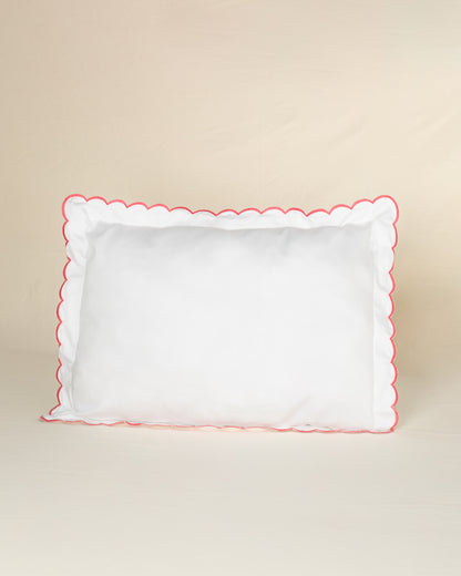 Fronha Salina 300 fios com Bordado na cor Rosa