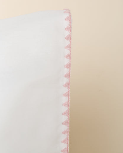 Jogo de Lençol Sardenha 300 Fios com Bordado na cor Rosa Claro - Solteiro