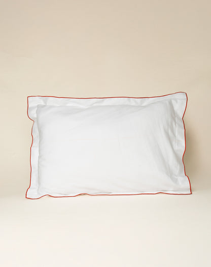 Fronha Overlock 300 fios com Bordado na cor Tijolo