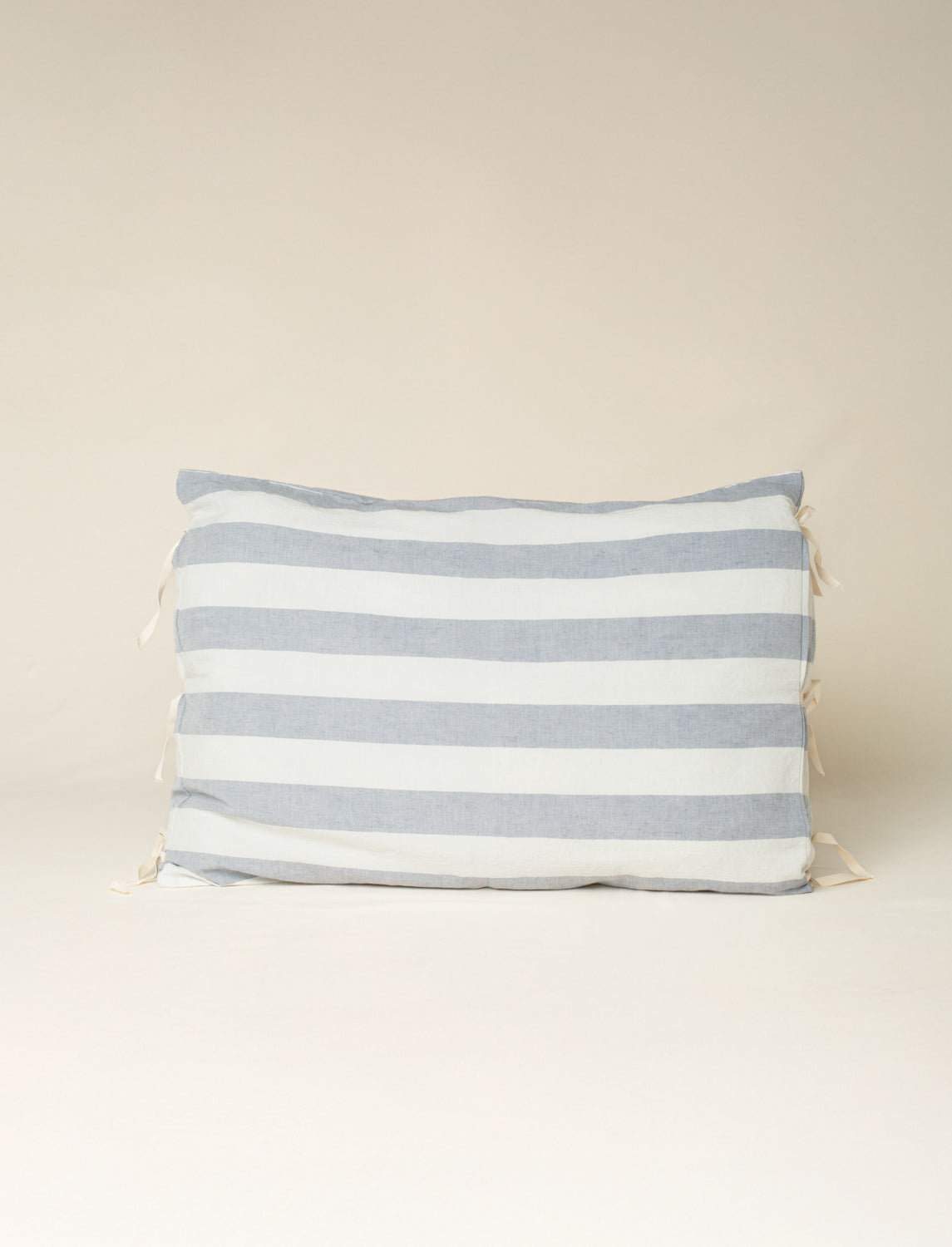 Capa de Almofada Linho Riscas em Azul 50x70