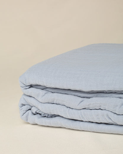 Capa de Edredom e Capa de Travesseiro Musseline Azul Denim - Solteiro