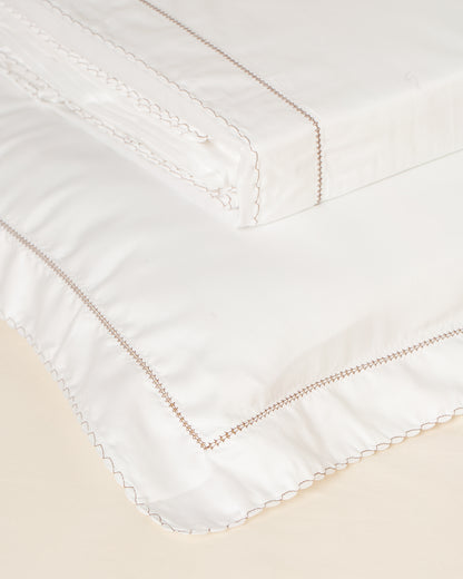 KIT CAMA E BANHO - Alassio com Bordado Café - King