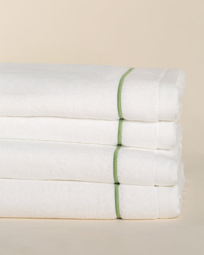 Toalha de Banho Portuguesa Puglia com Bordado Verde Campo - Oversized